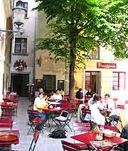 Photo of diners in the open air