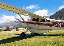 View of aerial sightseeing plane, preparing to take off