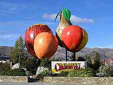 Cromwell photograph, showing famous signpost and fruit