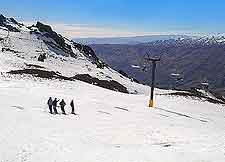 Picture of Queenstown mountains and winter skiers