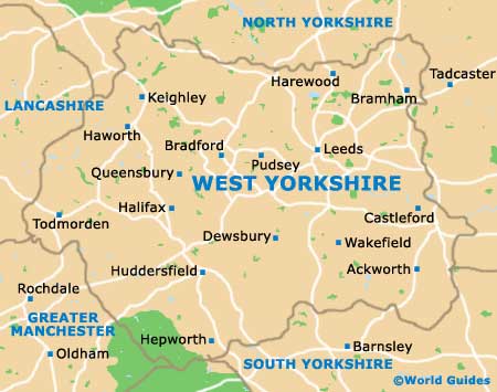 West Yorkshire map
