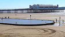 Beachfront view showing the pier