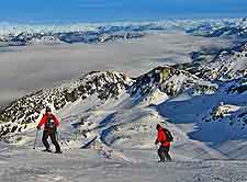 View of the ski slopes