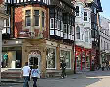 Central view, showing shops and eateries