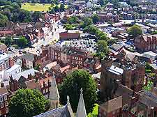 Cityscape bird's eye photograph