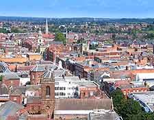 Aerial picture of the cityscape and rooftops