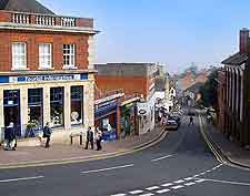 View of city shops