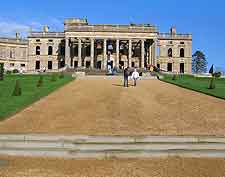 Rear view of the mansion and formal gardens