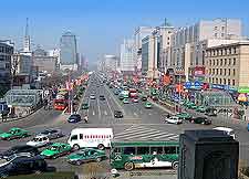 Aerial view of the main roads and traffic