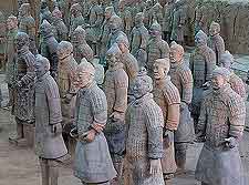 Close-up photograph of the ancient statues Xian Terracotta Warriors