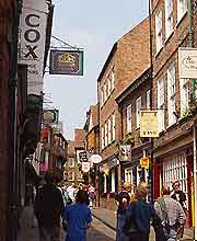 Photograph of York's Shambles shopping area