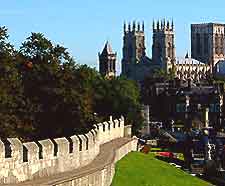 Picture showing the York city walls